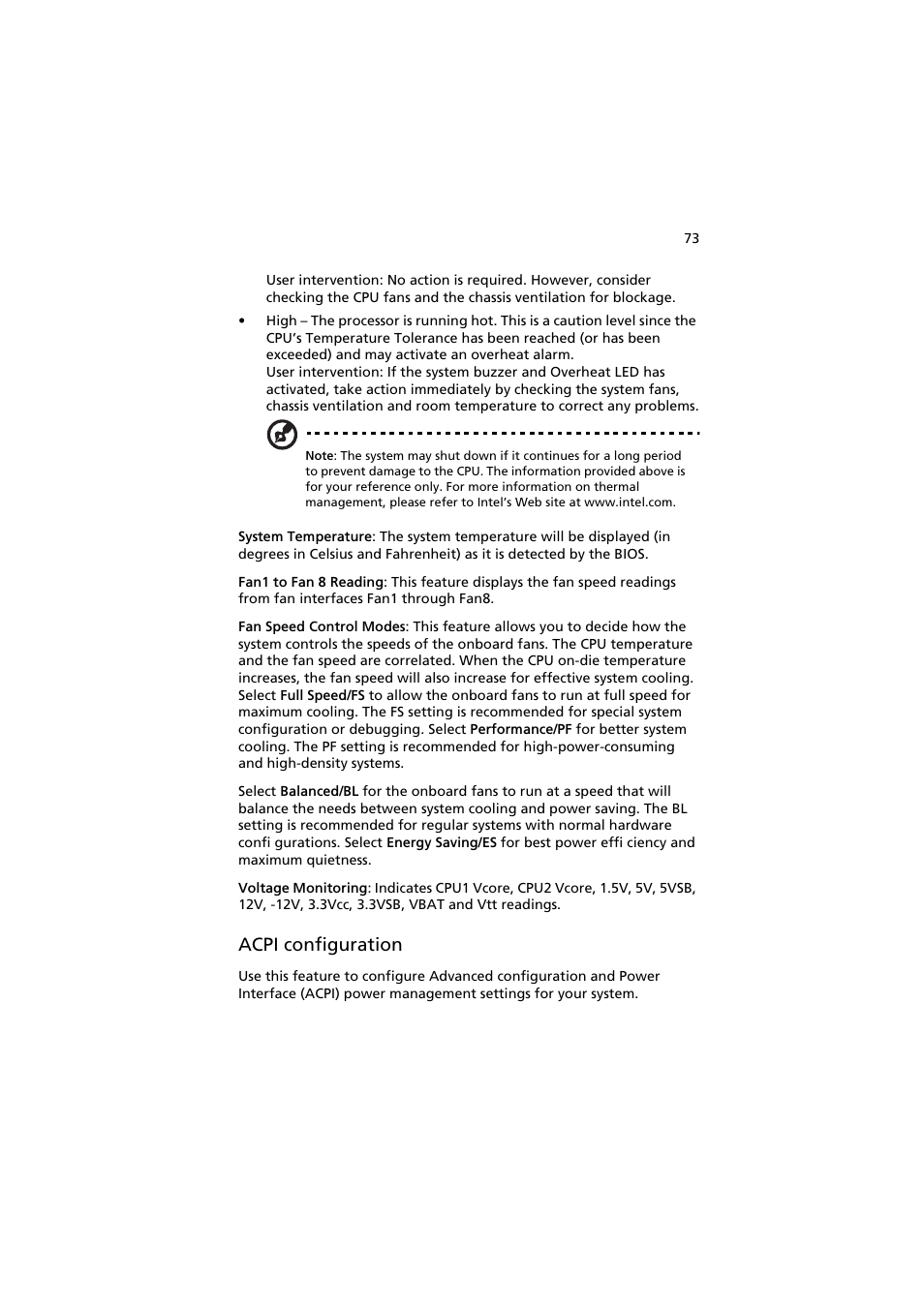 Acpi configuration | Acer AR160 F1 User Manual | Page 89 / 162