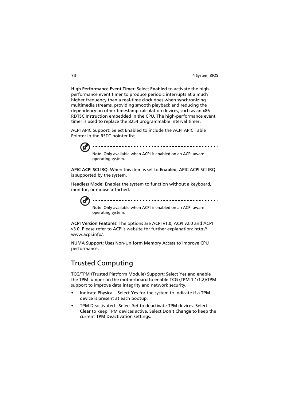 Trusted computing | Acer AR160 F1 User Manual | Page 90 / 162