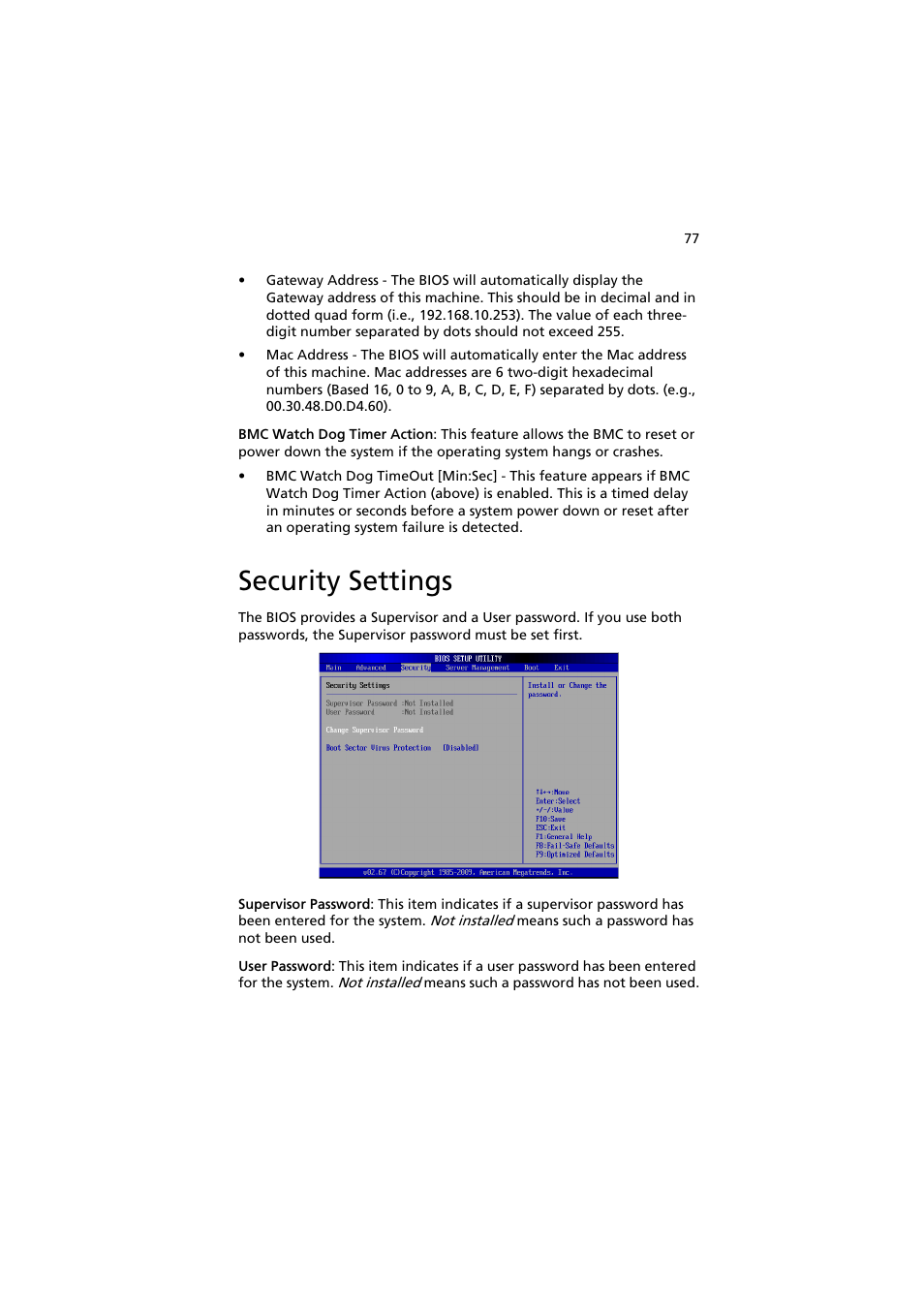 Security settings | Acer AR160 F1 User Manual | Page 93 / 162