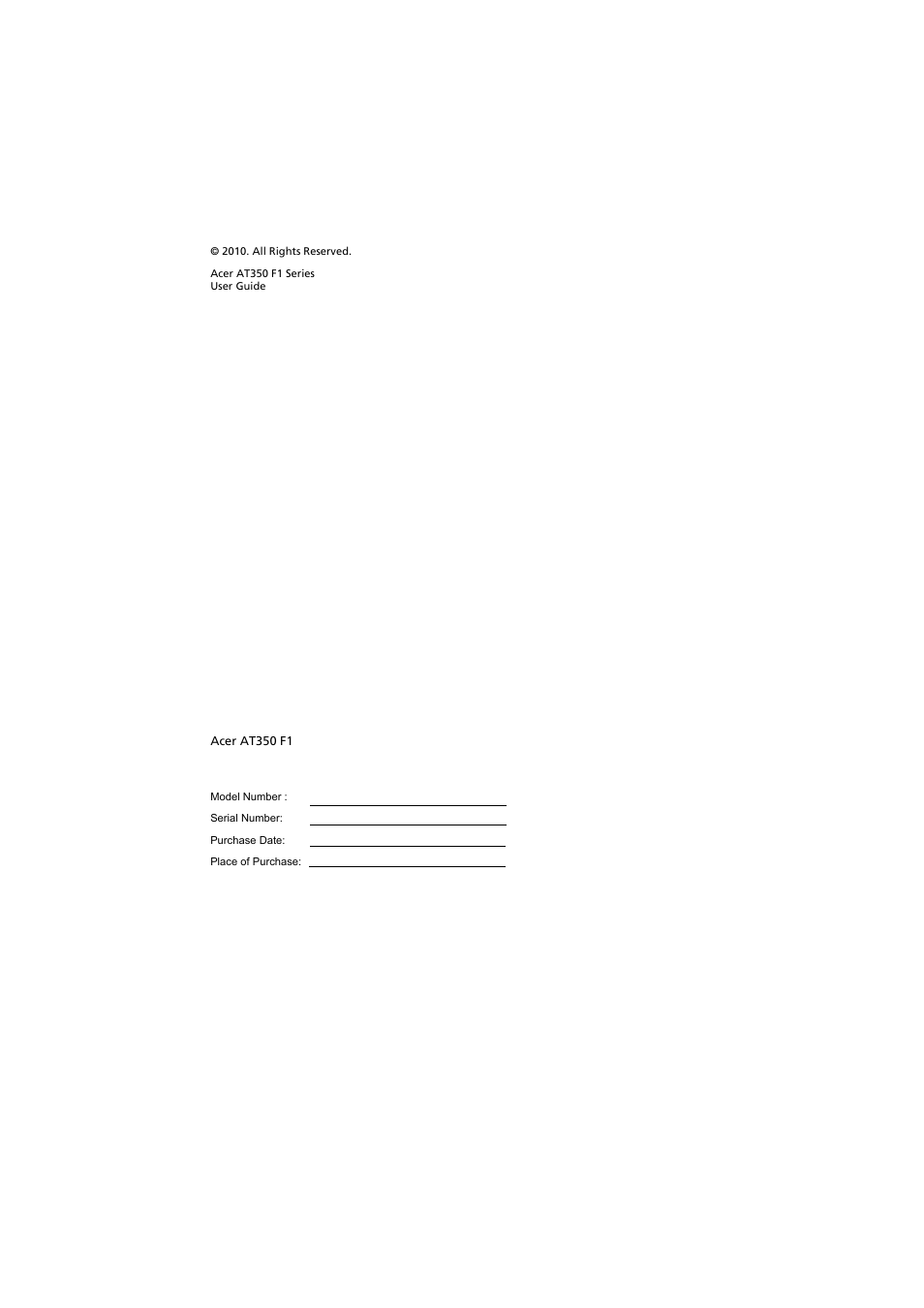 Acer AT350 F1 User Manual | Page 2 / 184