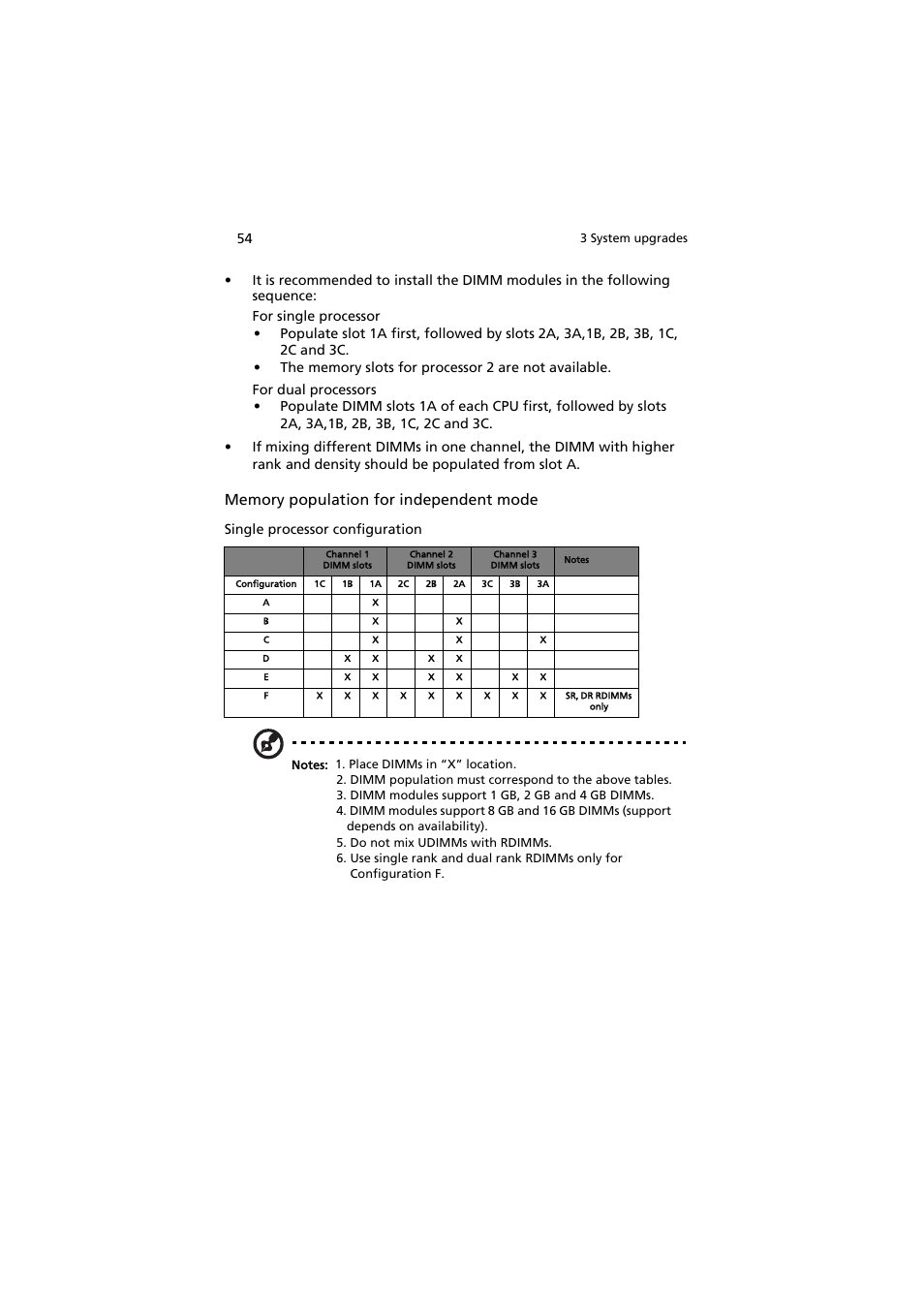 Single processor configuration | Acer AT350 F1 User Manual | Page 66 / 184