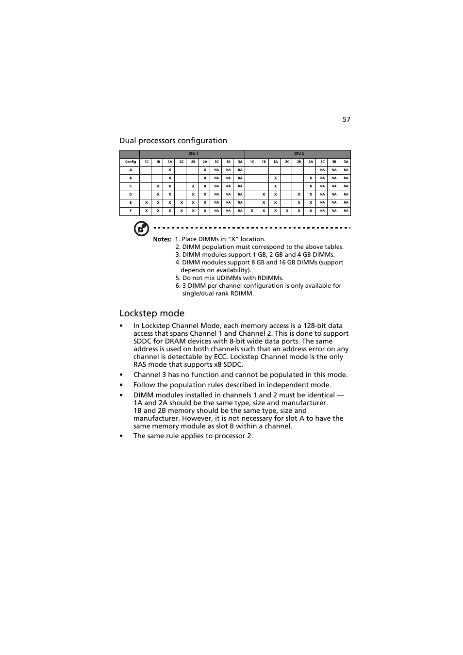 Lockstep mode, Dual processors configuration | Acer AT350 F1 User Manual | Page 69 / 184