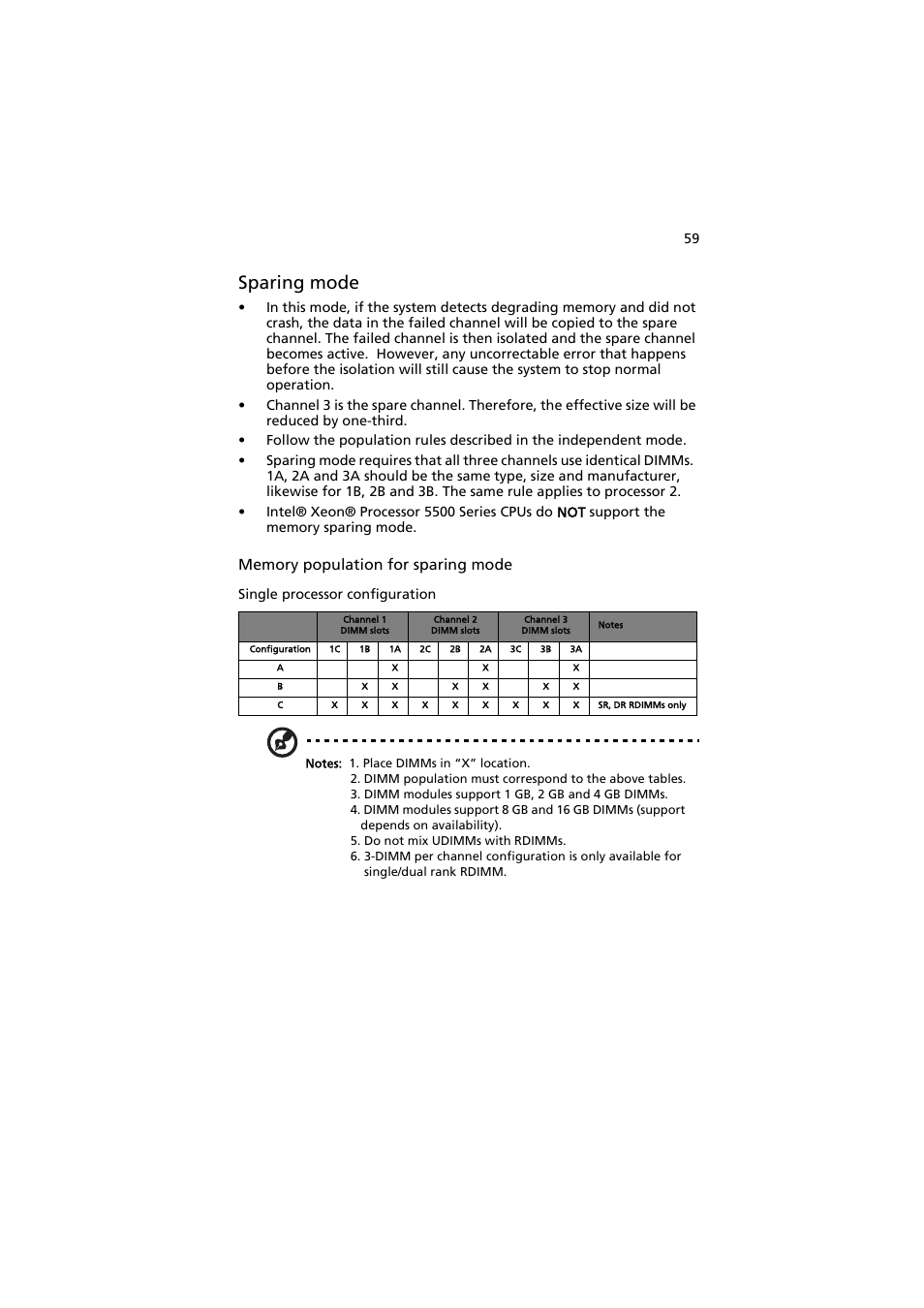 Sparing mode | Acer AT350 F1 User Manual | Page 71 / 184