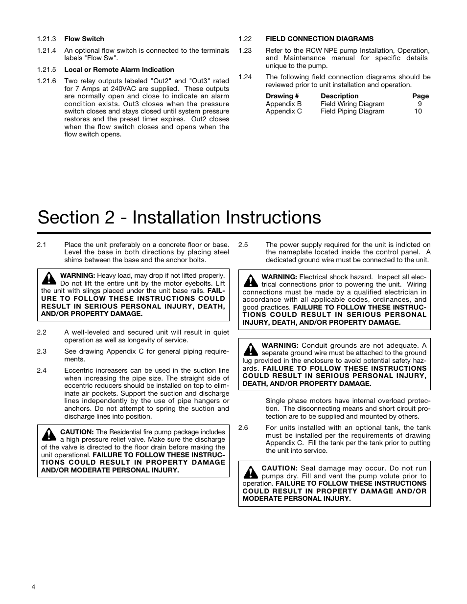 Xylem 19-001-290B Residential Fire Pump Package User Manual | Page 4 / 10