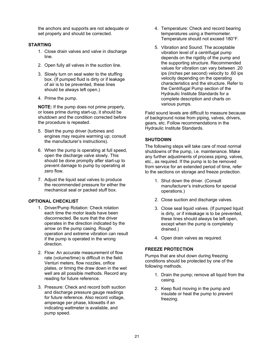 Xylem 8100 Series Centrifugal Pumps AC2515 REV.C User Manual | Page 21 / 63