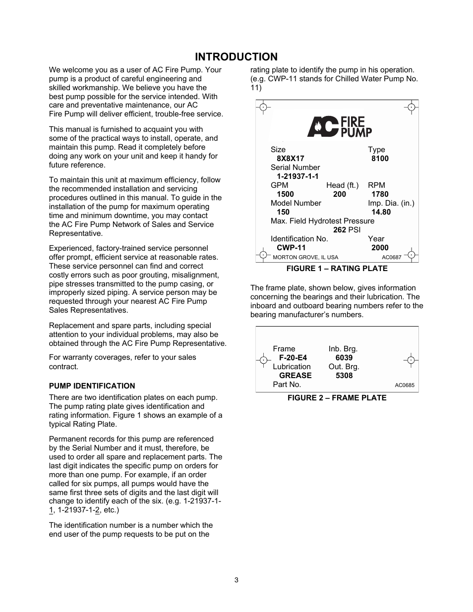 Introduction | Xylem 8100 Series Centrifugal Pumps AC2515 REV.C User Manual | Page 3 / 63