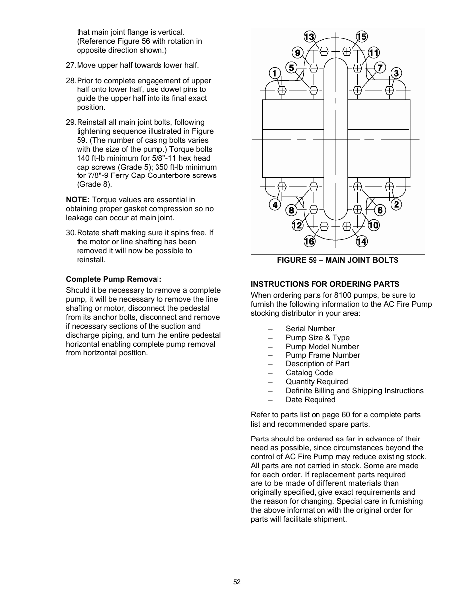 Xylem 8100 Series Centrifugal Pumps AC2515 REV.C User Manual | Page 52 / 63