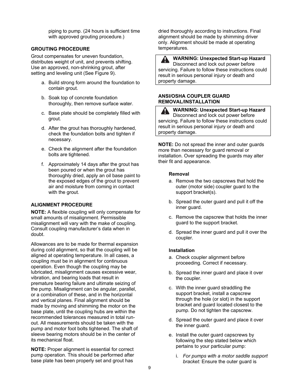 Xylem 8100 Series Centrifugal Pumps AC2515 REV.C User Manual | Page 9 / 63