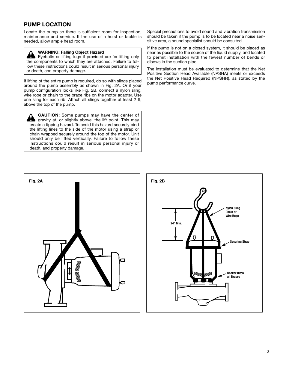 Pump location | Xylem 1580 Series In-Line Mounted Centrifugal Fire Pumps AC2516 REV.B User Manual | Page 3 / 8