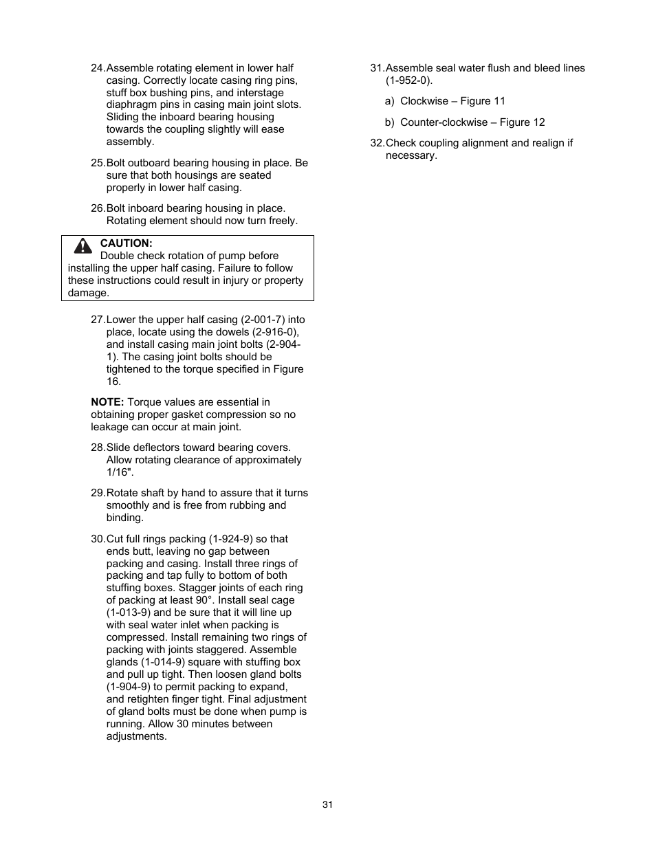 Xylem 8200 Series Base Mounted Centrifugal Fire Pumps AC2675 REV.C User Manual | Page 31 / 38