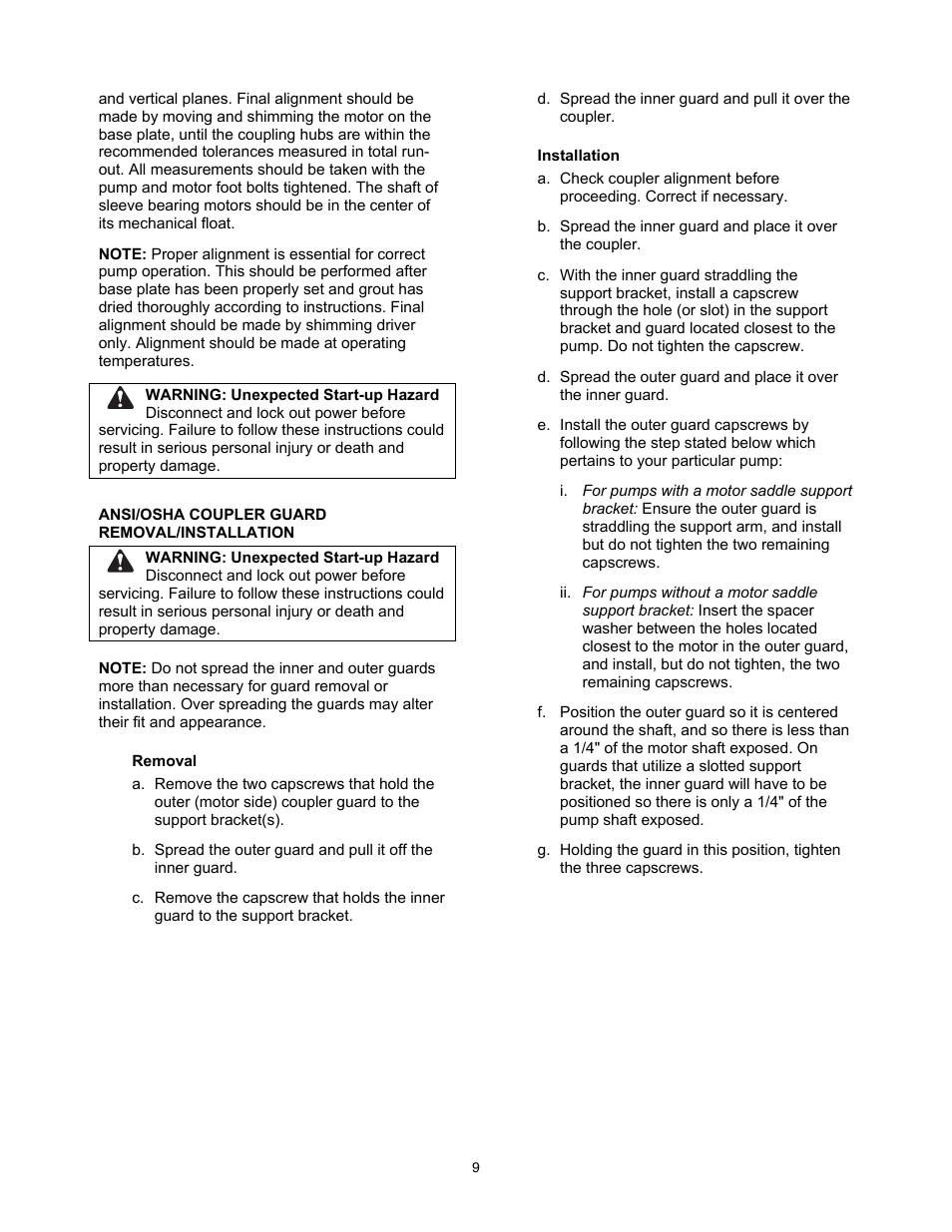 Xylem 8200 Series Base Mounted Centrifugal Fire Pumps AC2675 REV.C User Manual | Page 9 / 38