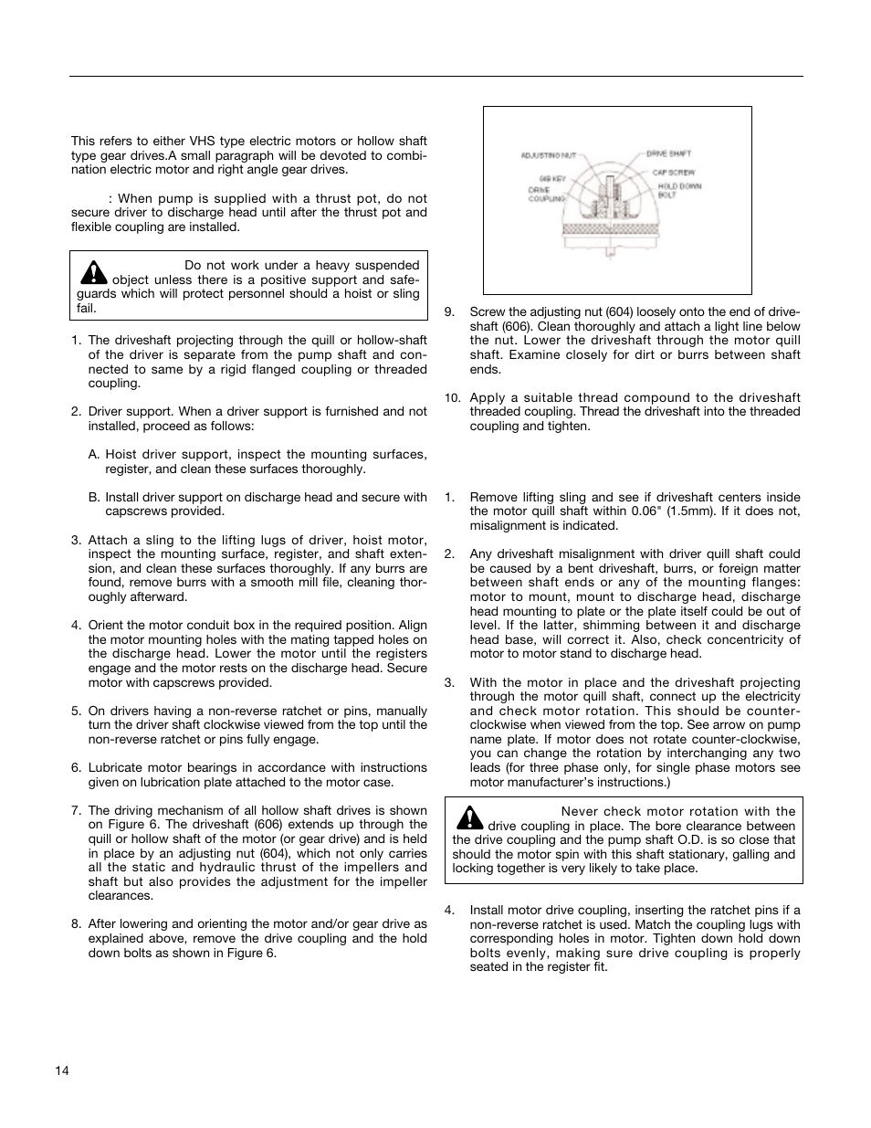 Installing the driver | Xylem A-C Fire Pump – Vertical Turbine Fire Pump AC8499 User Manual | Page 14 / 28