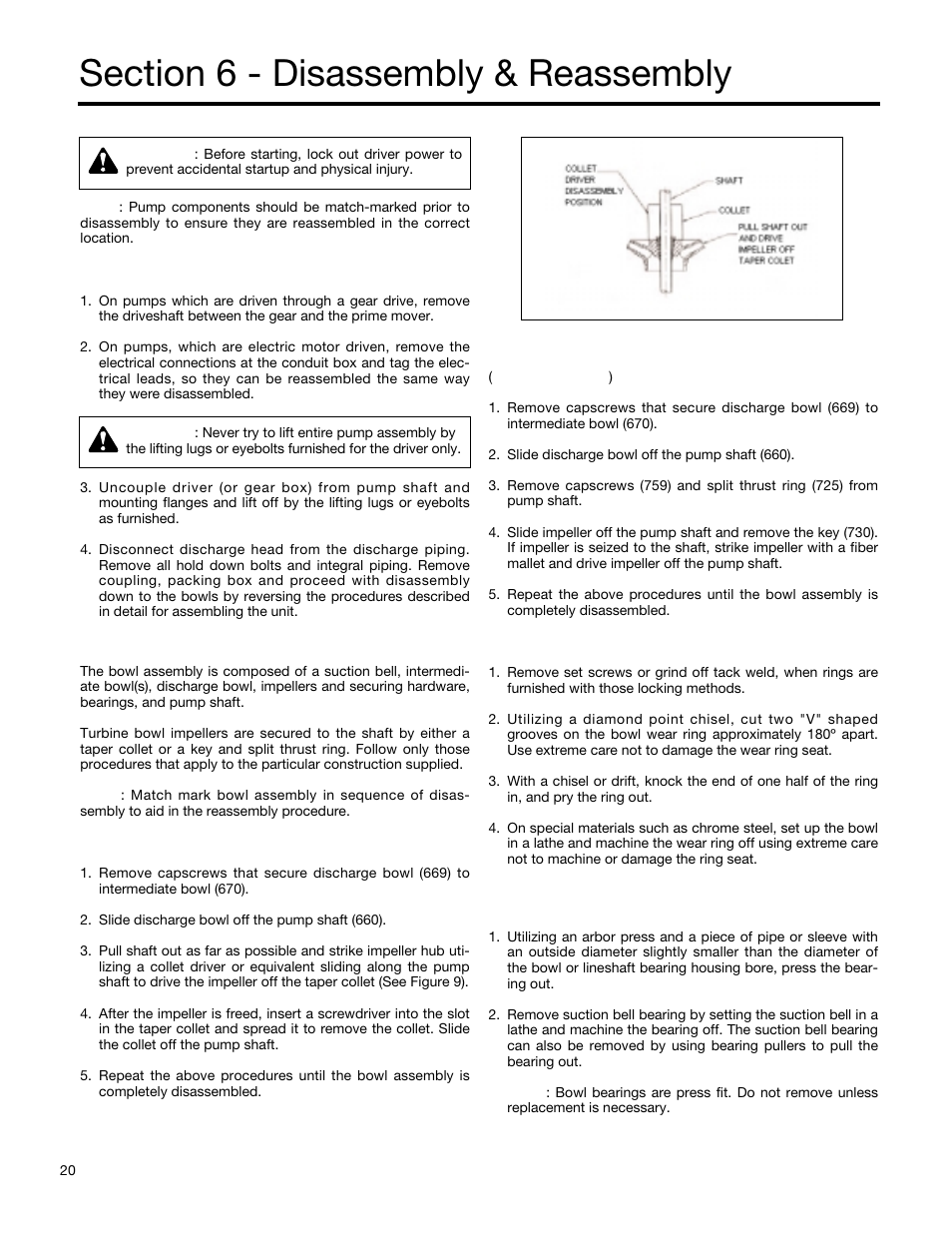 Disassembly | Xylem A-C Fire Pump – Vertical Turbine Fire Pump AC8499 User Manual | Page 20 / 28