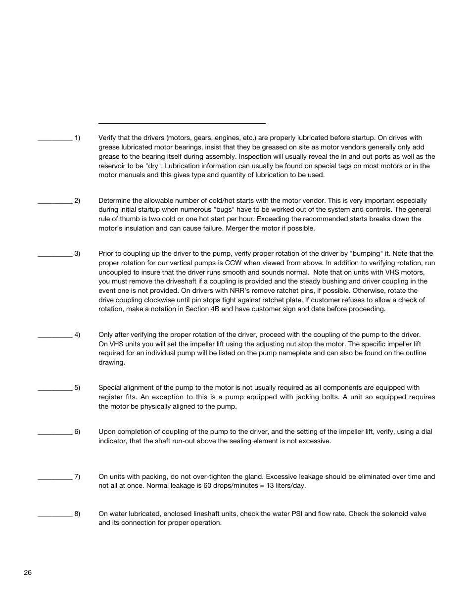 Xylem A-C Fire Pump – Vertical Turbine Fire Pump AC8499 User Manual | Page 26 / 28