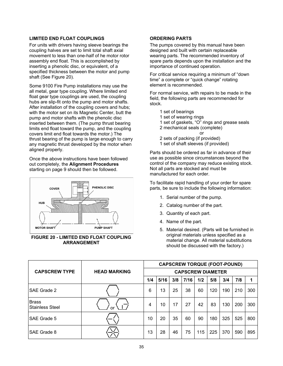 Xylem 9100 Series Base Mounted Centrifugal Fire Pumps AC8585 REV.C User Manual | Page 35 / 37