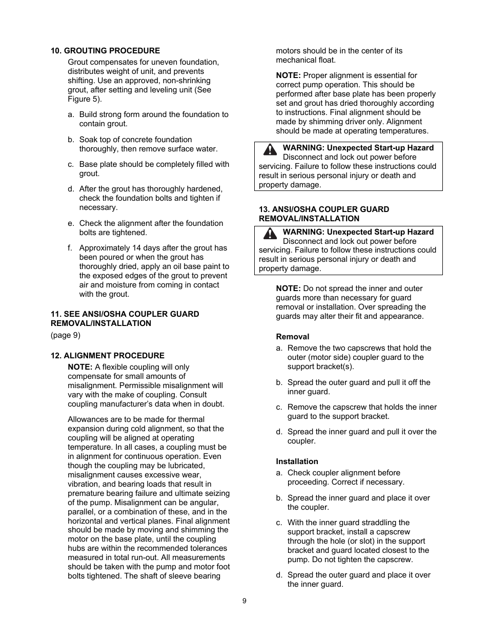 Xylem 9100 Series Base Mounted Centrifugal Fire Pumps AC8585 REV.C User Manual | Page 9 / 37