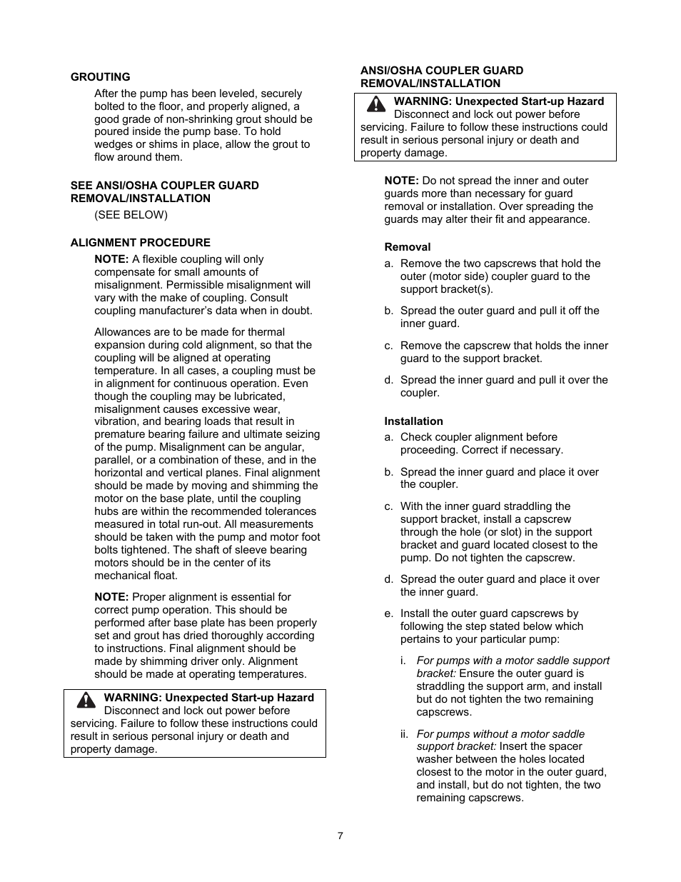 Xylem 2000 Series Frame Mounted Pumps AC8652 REV.C User Manual | Page 7 / 20