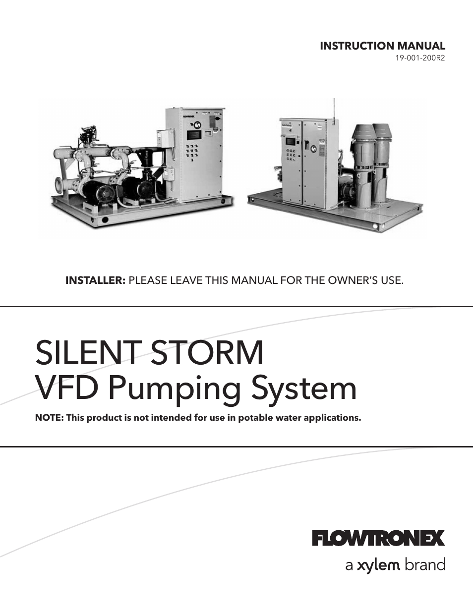 Xylem 19 001 200 R2 SILENT STORM VFD Pumping System User Manual | 38 pages