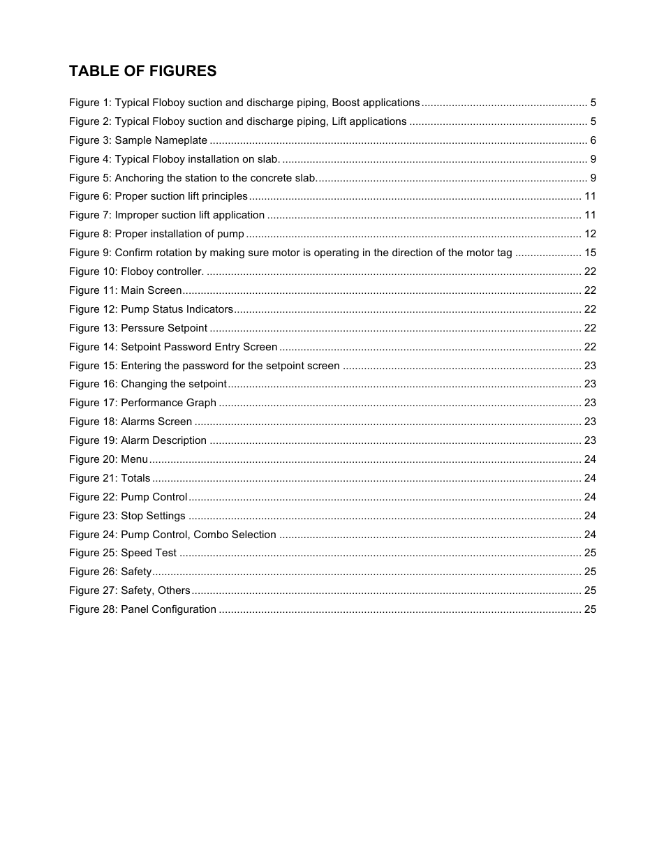Table of figures | Xylem 19 001 251 R3 Floboy VFD Pumping System User Manual | Page 4 / 40