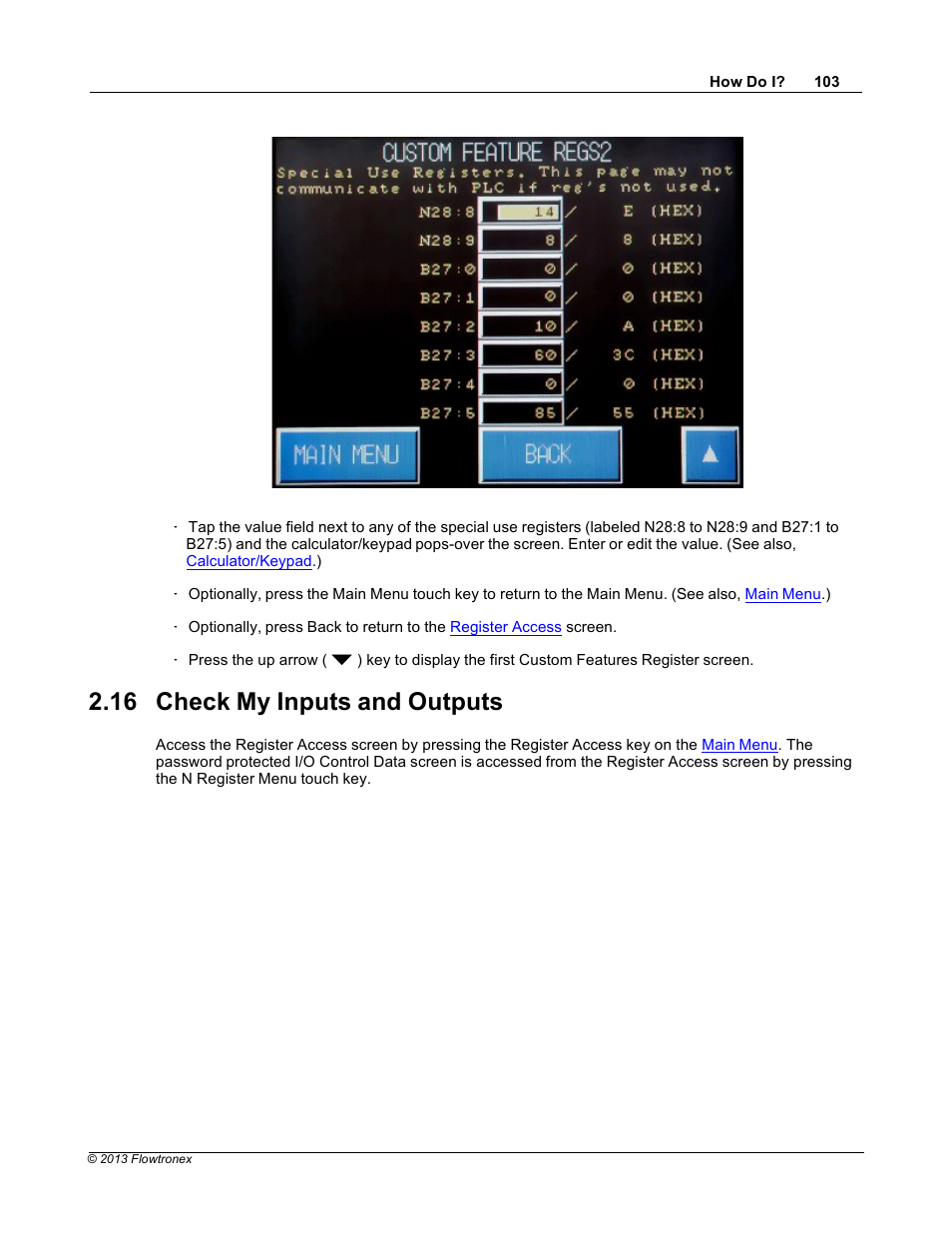 16 check my inputs and outputs | Xylem 19 001 300 R2 Silent Storm VFD Pumping System OMRON Touch Screen Display Manual User Manual | Page 107 / 162