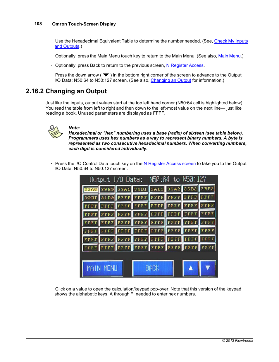 2 changing an output | Xylem 19 001 300 R2 Silent Storm VFD Pumping System OMRON Touch Screen Display Manual User Manual | Page 112 / 162