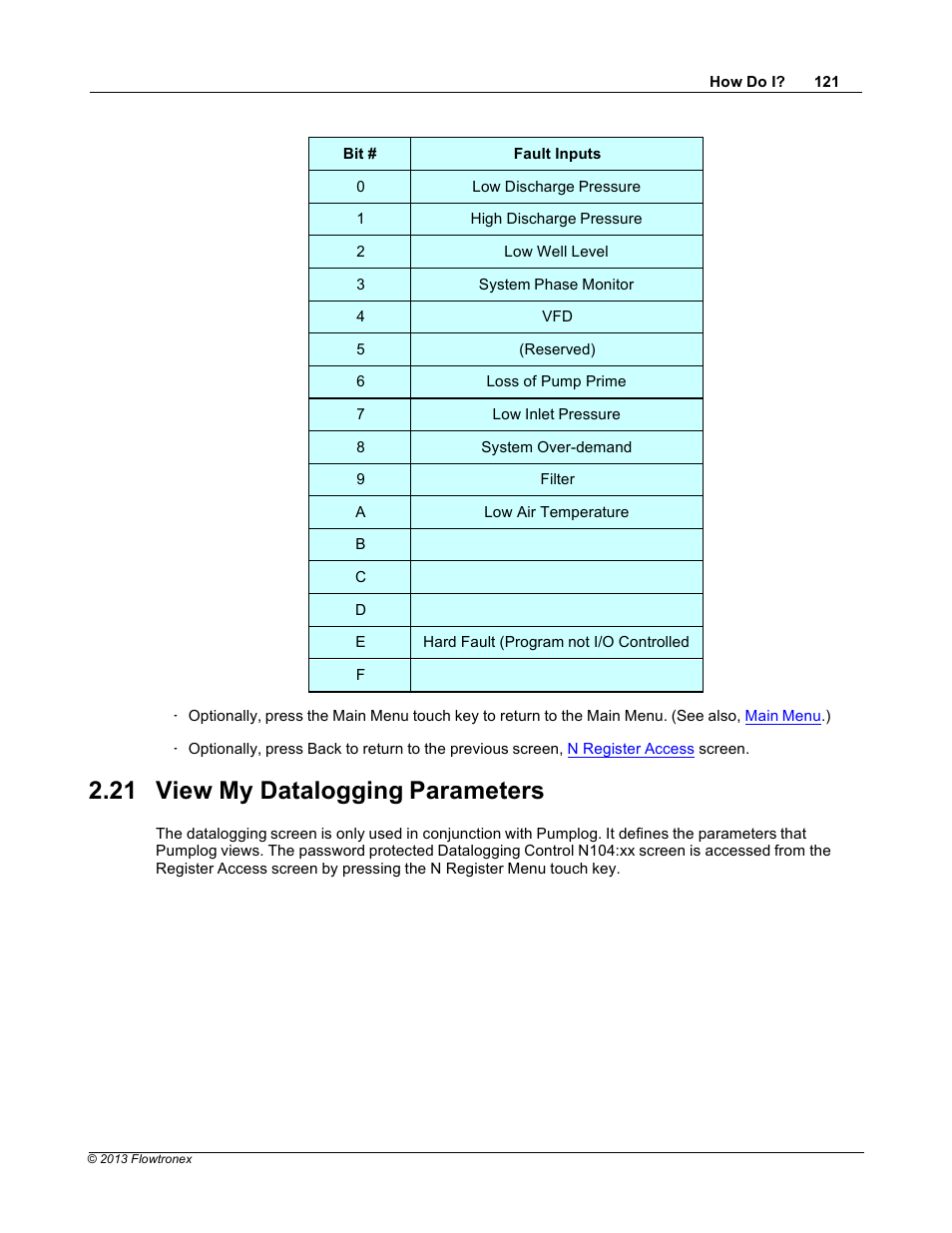 21 view my datalogging parameters | Xylem 19 001 300 R2 Silent Storm VFD Pumping System OMRON Touch Screen Display Manual User Manual | Page 125 / 162