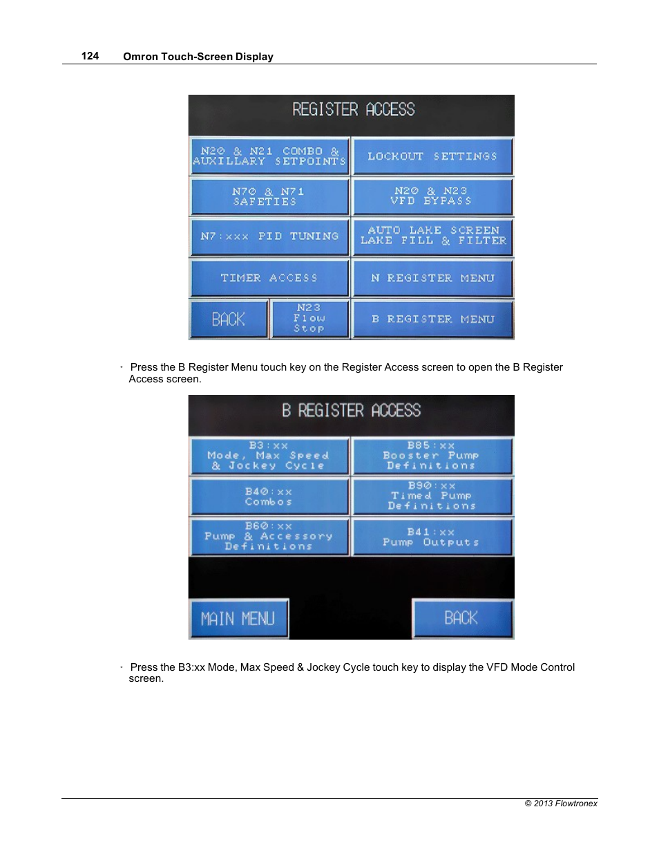 Xylem 19 001 300 R2 Silent Storm VFD Pumping System OMRON Touch Screen Display Manual User Manual | Page 128 / 162