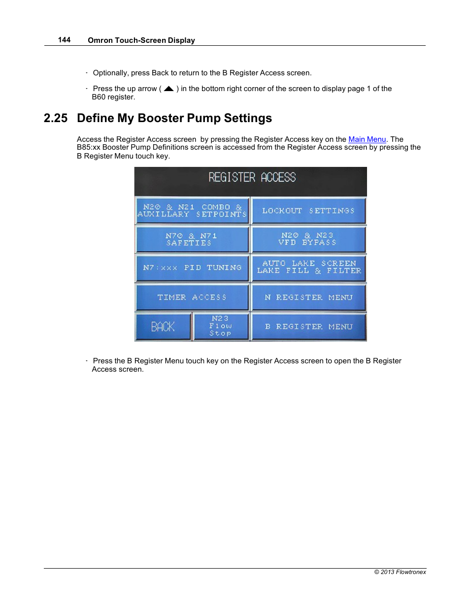 25 define my booster pump settings | Xylem 19 001 300 R2 Silent Storm VFD Pumping System OMRON Touch Screen Display Manual User Manual | Page 148 / 162