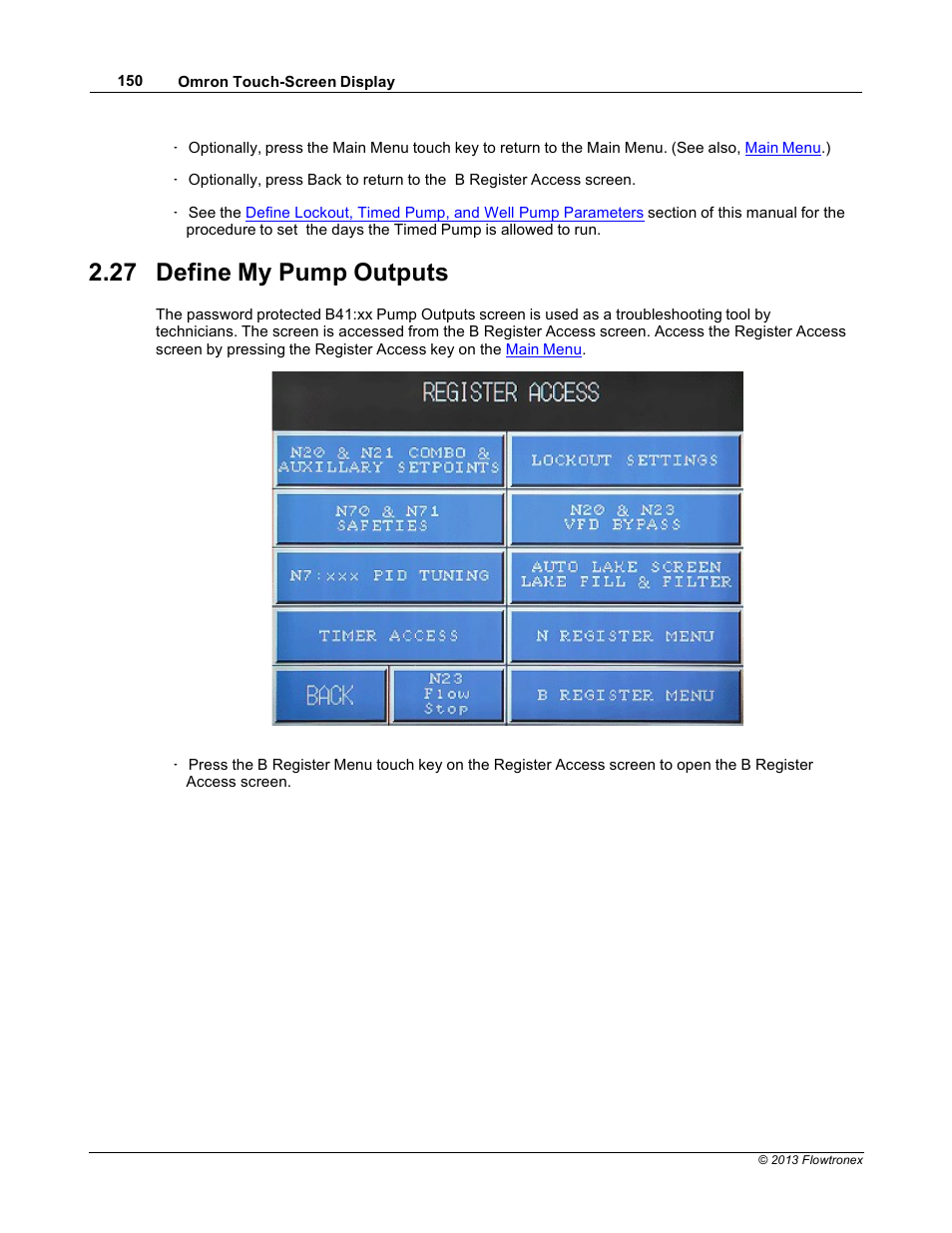 27 define my pump outputs | Xylem 19 001 300 R2 Silent Storm VFD Pumping System OMRON Touch Screen Display Manual User Manual | Page 154 / 162