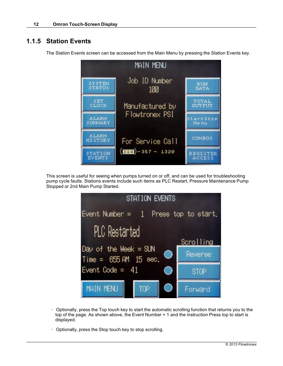 5 station events | Xylem 19 001 300 R2 Silent Storm VFD Pumping System OMRON Touch Screen Display Manual User Manual | Page 16 / 162