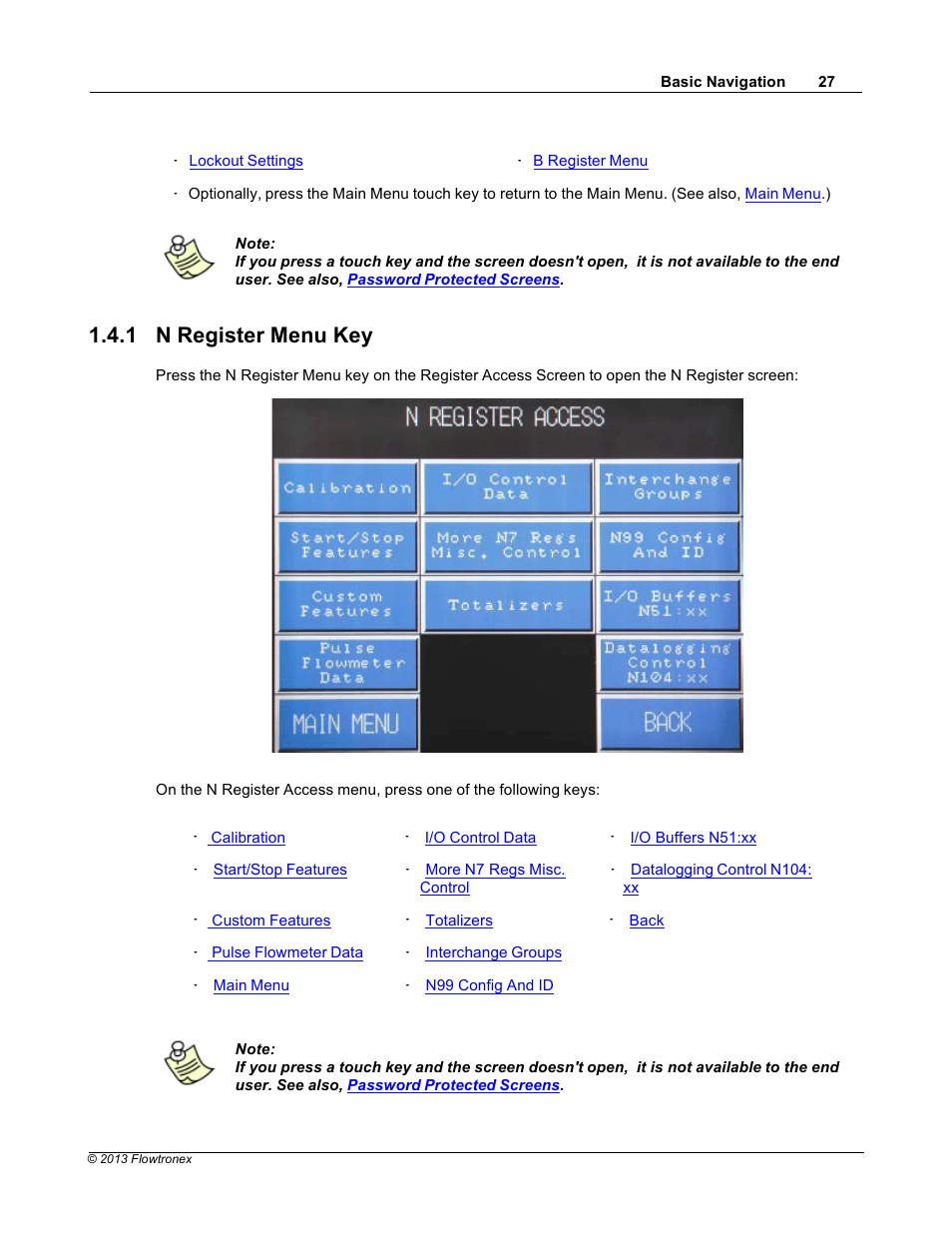 1 n register menu key | Xylem 19 001 300 R2 Silent Storm VFD Pumping System OMRON Touch Screen Display Manual User Manual | Page 31 / 162