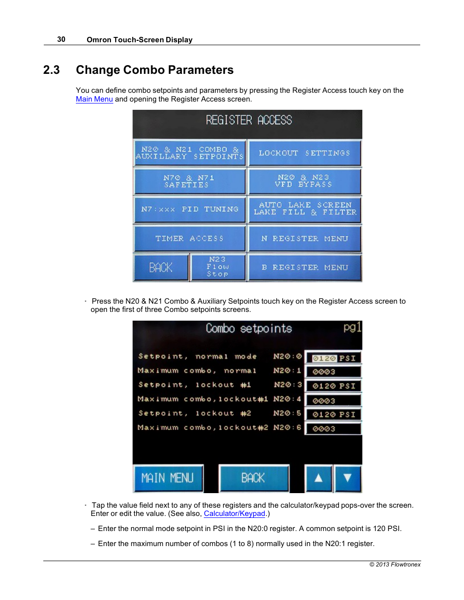3 change combo parameters | Xylem 19 001 300 R2 Silent Storm VFD Pumping System OMRON Touch Screen Display Manual User Manual | Page 34 / 162