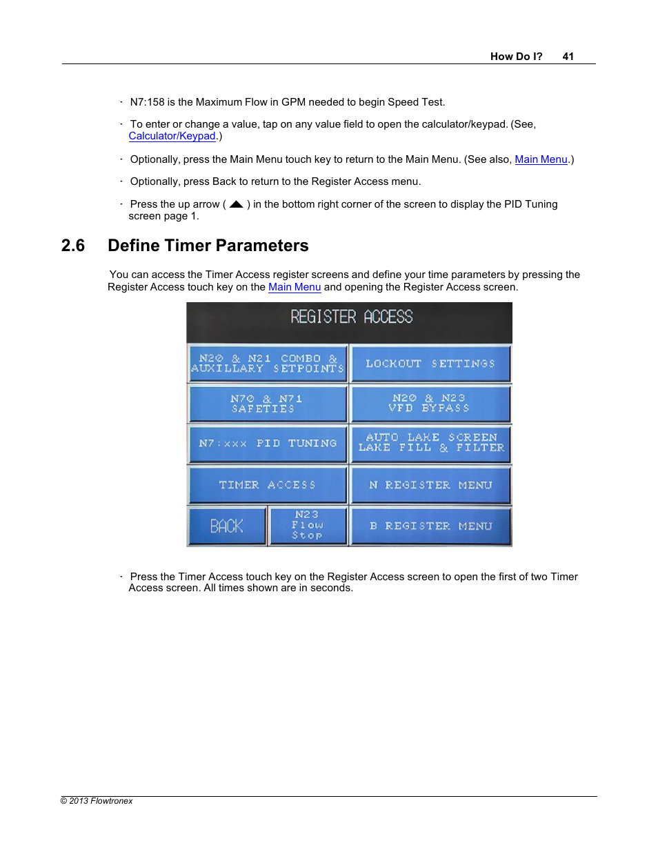 6 define timer parameters | Xylem 19 001 300 R2 Silent Storm VFD Pumping System OMRON Touch Screen Display Manual User Manual | Page 45 / 162