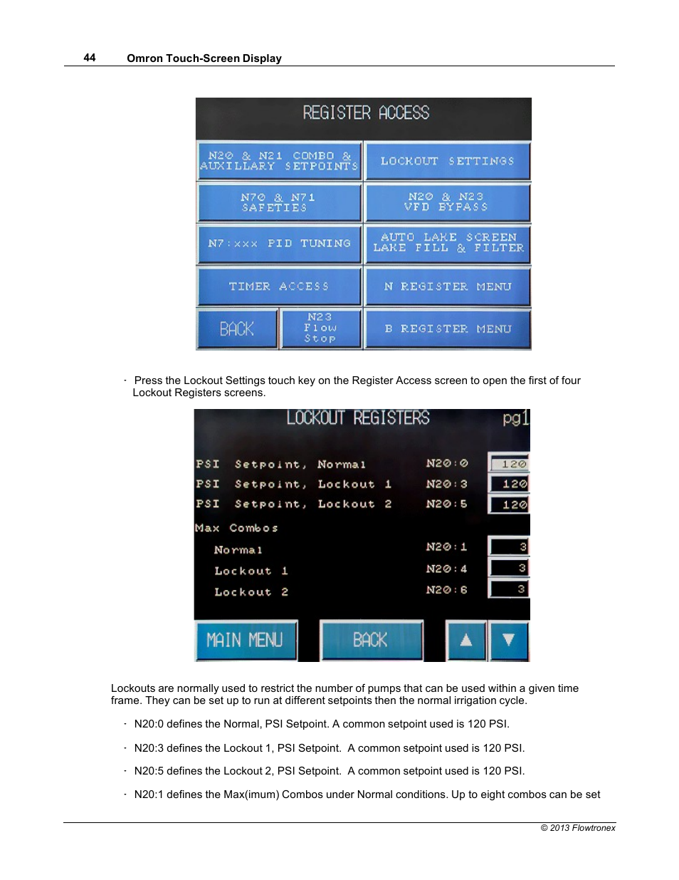 Xylem 19 001 300 R2 Silent Storm VFD Pumping System OMRON Touch Screen Display Manual User Manual | Page 48 / 162