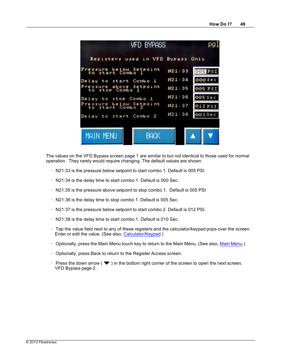 Xylem 19 001 300 R2 Silent Storm VFD Pumping System OMRON Touch Screen Display Manual User Manual | Page 53 / 162