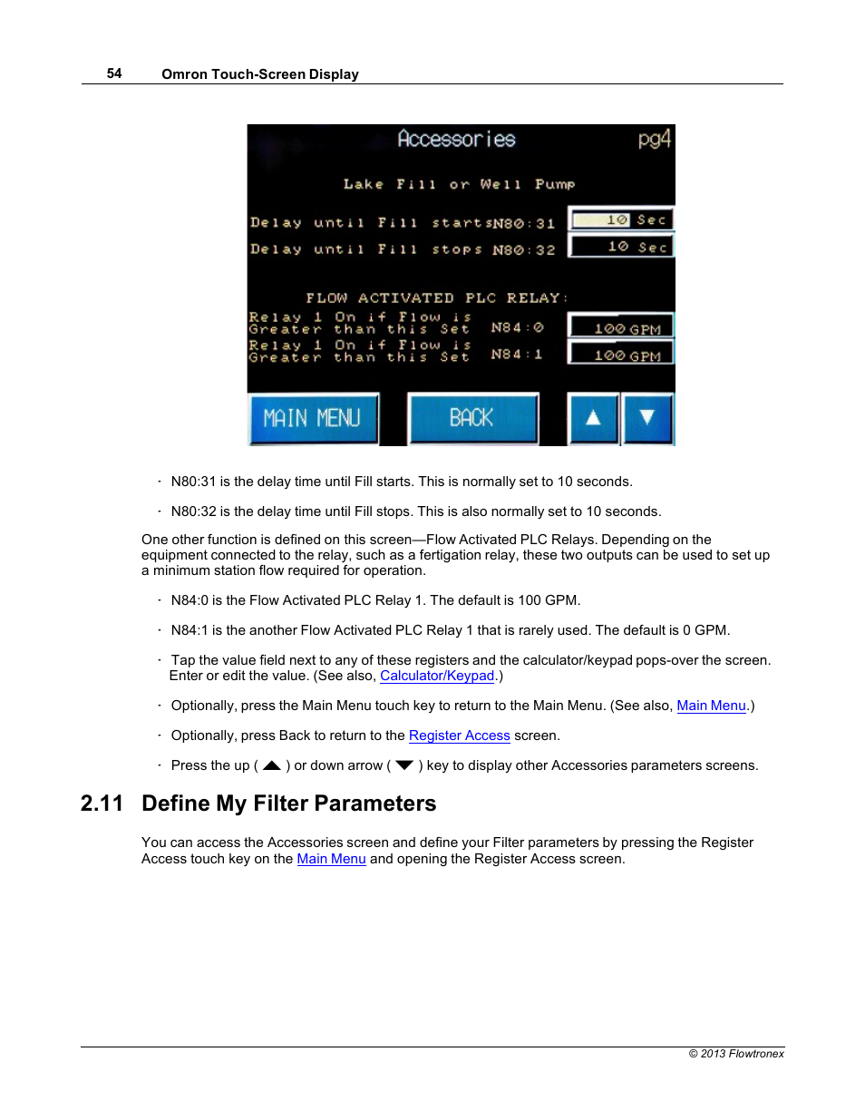 11 define my filter parameters | Xylem 19 001 300 R2 Silent Storm VFD Pumping System OMRON Touch Screen Display Manual User Manual | Page 58 / 162
