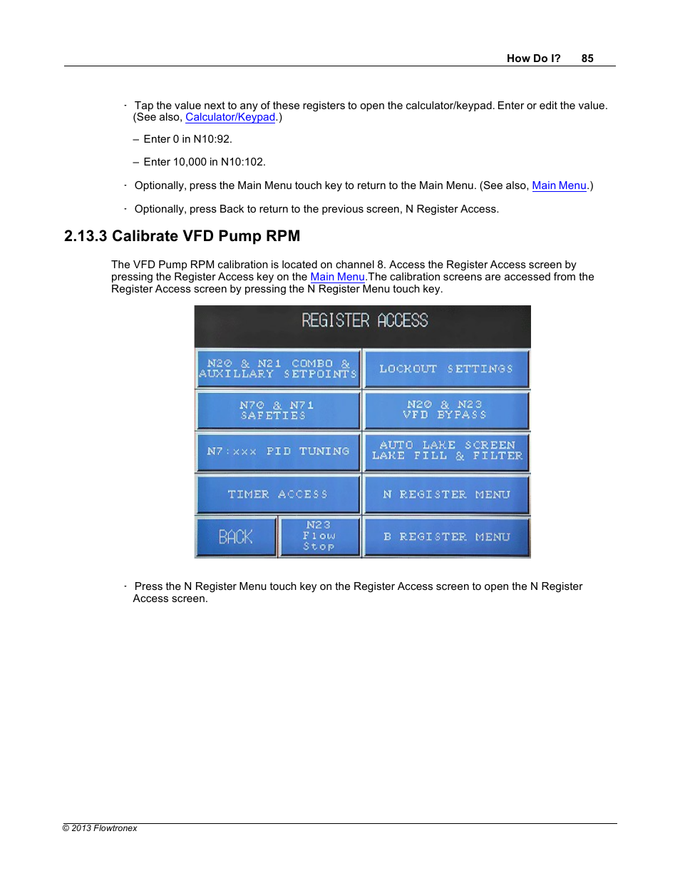 3 calibrate vfd pump rpm | Xylem 19 001 300 R2 Silent Storm VFD Pumping System OMRON Touch Screen Display Manual User Manual | Page 89 / 162