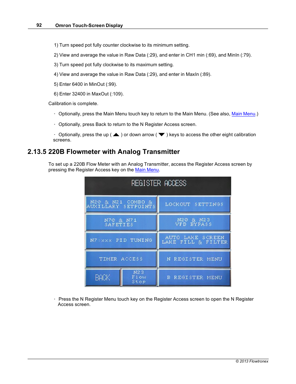 5 220b flowmeter with analog transmitter | Xylem 19 001 300 R2 Silent Storm VFD Pumping System OMRON Touch Screen Display Manual User Manual | Page 96 / 162