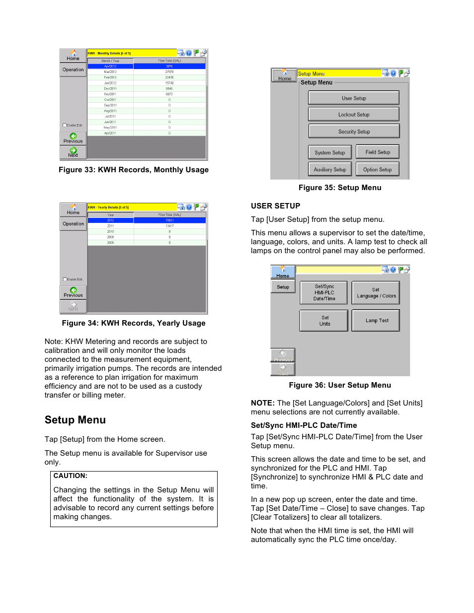 Setup menu | Xylem 19-001-350R2 PACE Integrated Pump Controller Human Machine Interface (HMI) for the Silent Storm VFD Pumping System – Technician Guide User Manual | Page 16 / 54