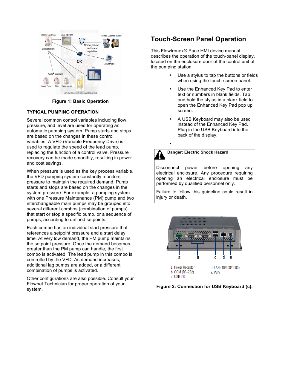 Touch-screen panel operation | Xylem 19-001-350R2 PACE Integrated Pump Controller Human Machine Interface (HMI) for the Silent Storm VFD Pumping System – Technician Guide User Manual | Page 7 / 54