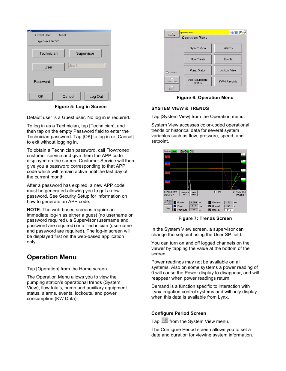 Operation menu | Xylem 19-001-350R2 PACE Integrated Pump Controller Human Machine Interface (HMI) for the Silent Storm VFD Pumping System – Technician Guide User Manual | Page 9 / 54