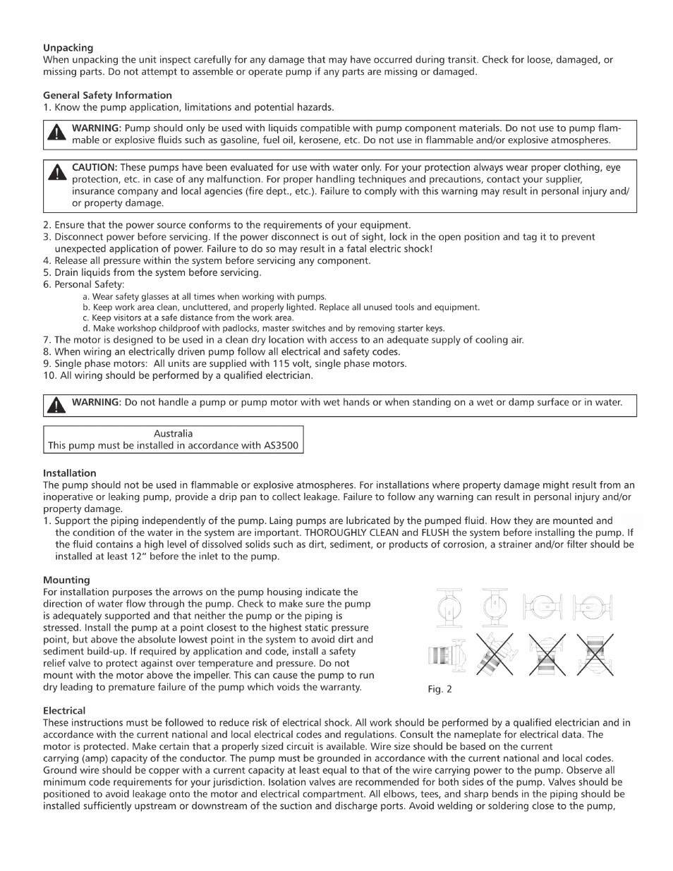 Xylem 6 71 075 108A ecocirc E Series E10 Bronze Pumps User Manual | Page 2 / 4