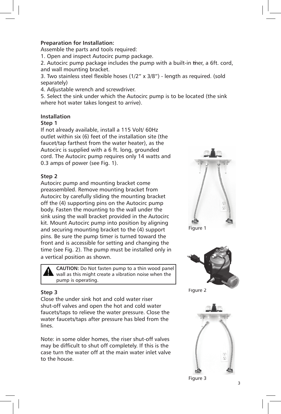 Xylem 6 71 075 109A Autocirc Instant Hot Water Pump Model ACT E10 User Manual | Page 3 / 8
