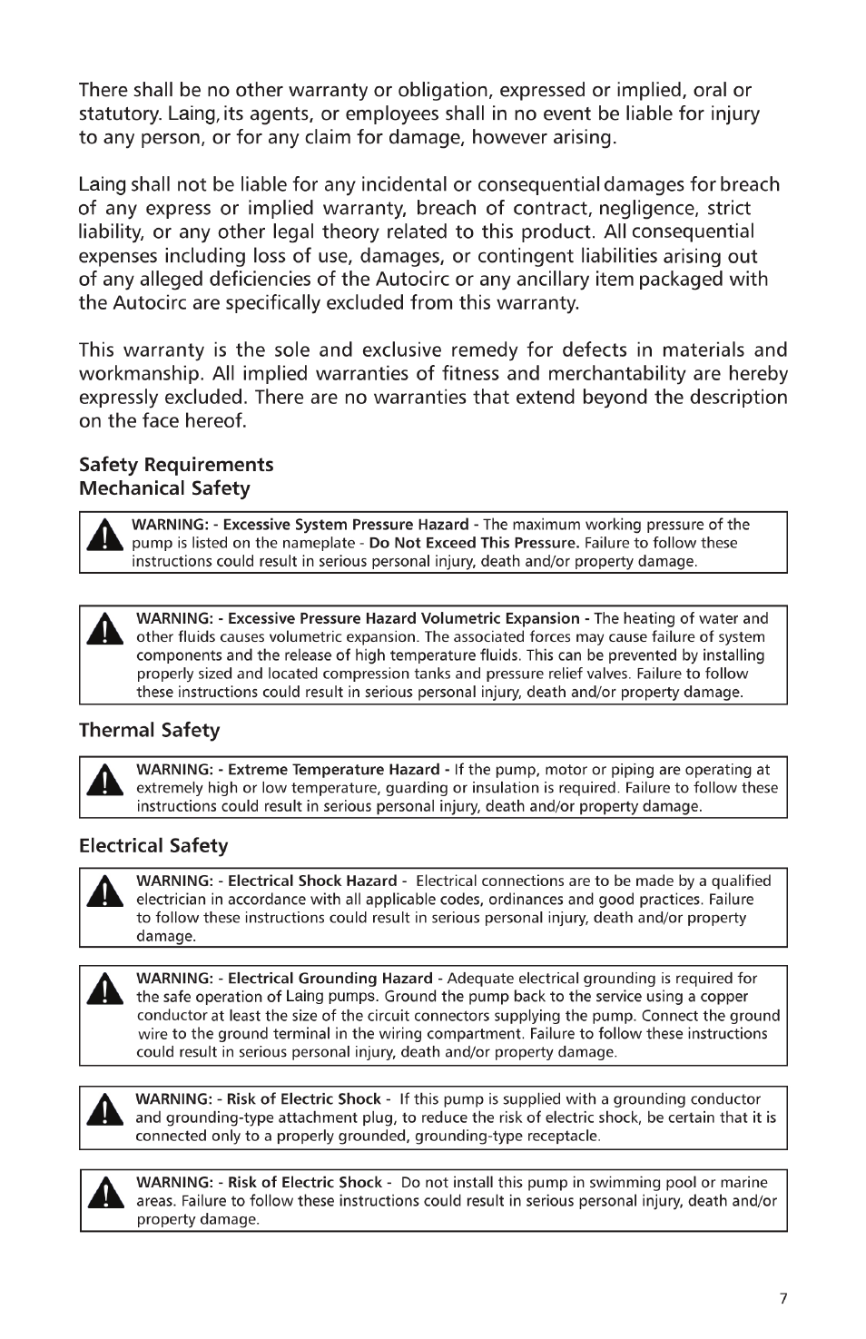 Xylem 6 71 075 109A Autocirc Instant Hot Water Pump Model ACT E10 User Manual | Page 7 / 8