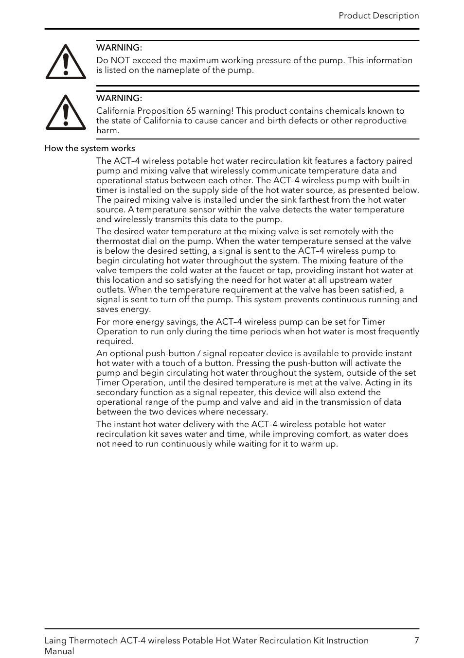 Xylem 6 71 075 145B ACT-4 Potable Hot Water Recirculating Systems User Manual | Page 9 / 28