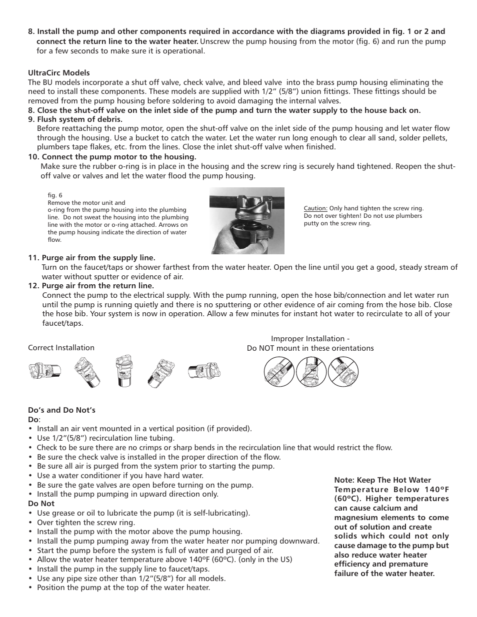 Xylem A 00 091 376A Series E1 and E3 Instant Hot Water Recirculating Systems User Manual | Page 4 / 6