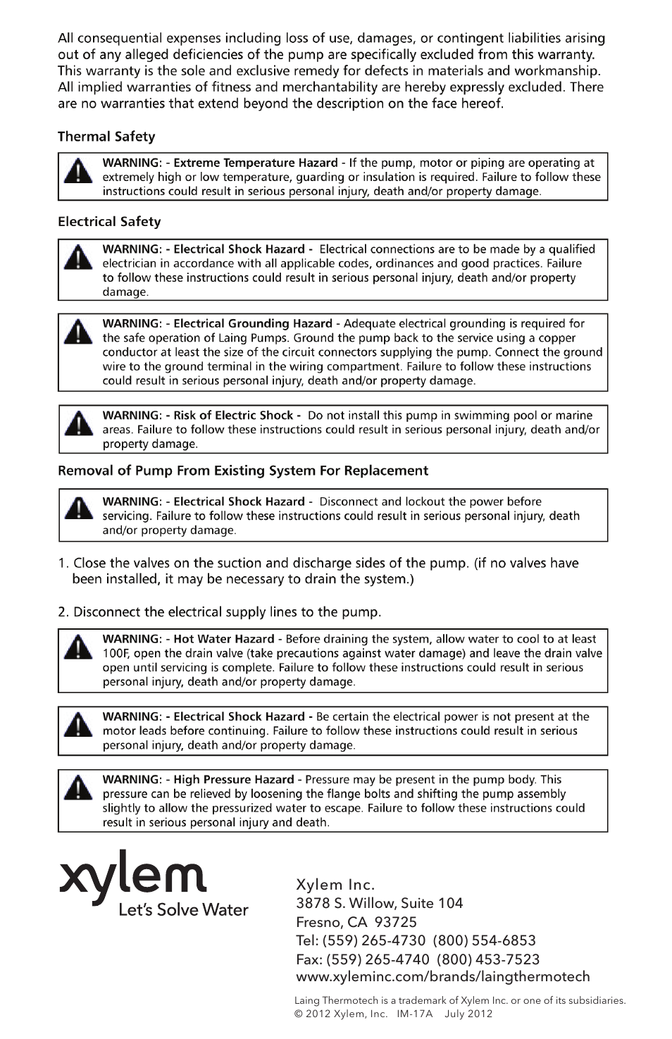Xylem IM 17A ecocirc D5 Vario, Strong and Solar User Manual | Page 4 / 4