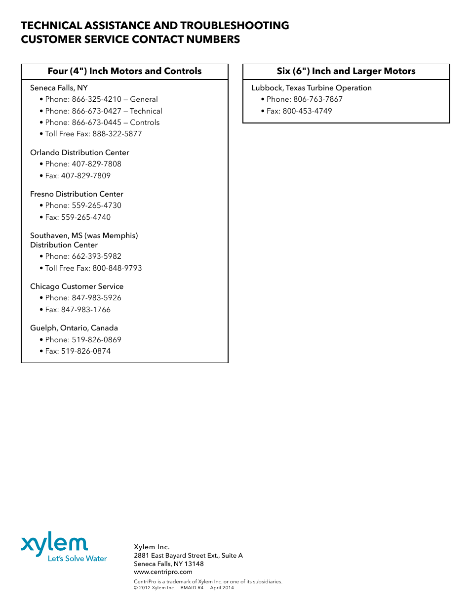 Xylem BMAID R4 User Manual | Page 52 / 52
