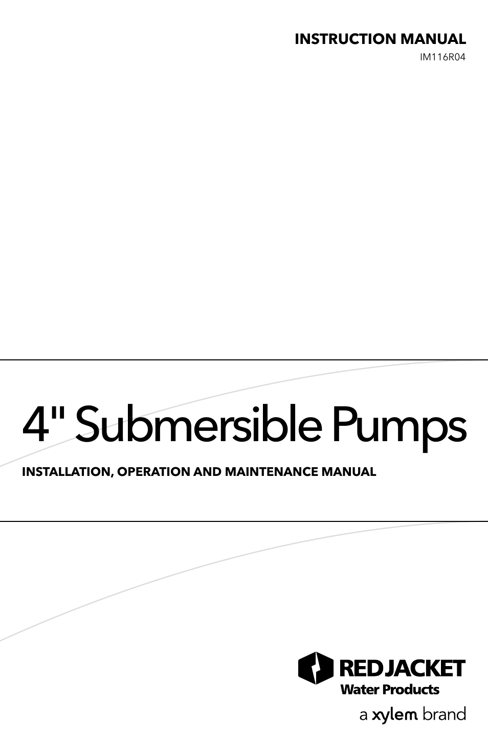 Xylem IM116 R04 4 Submersible Pumps User Manual | 68 pages