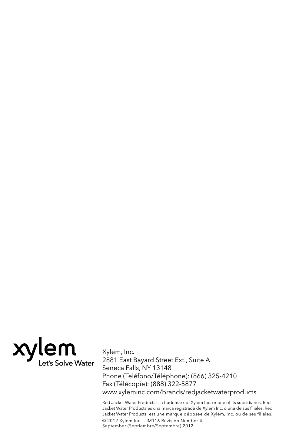 Xylem IM116 R04 4 Submersible Pumps User Manual | Page 68 / 68